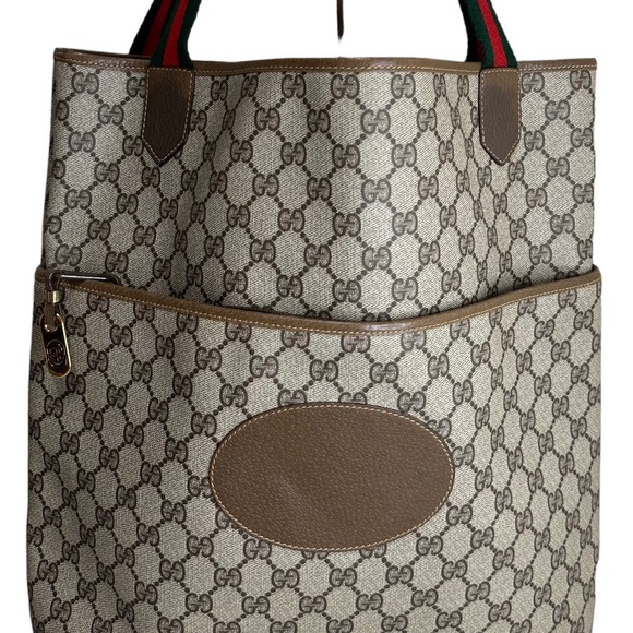 Gucci GG Sherry Line Monogram Canvas Tall Tote with Zippered Side Pocket - Picture 14 of 16